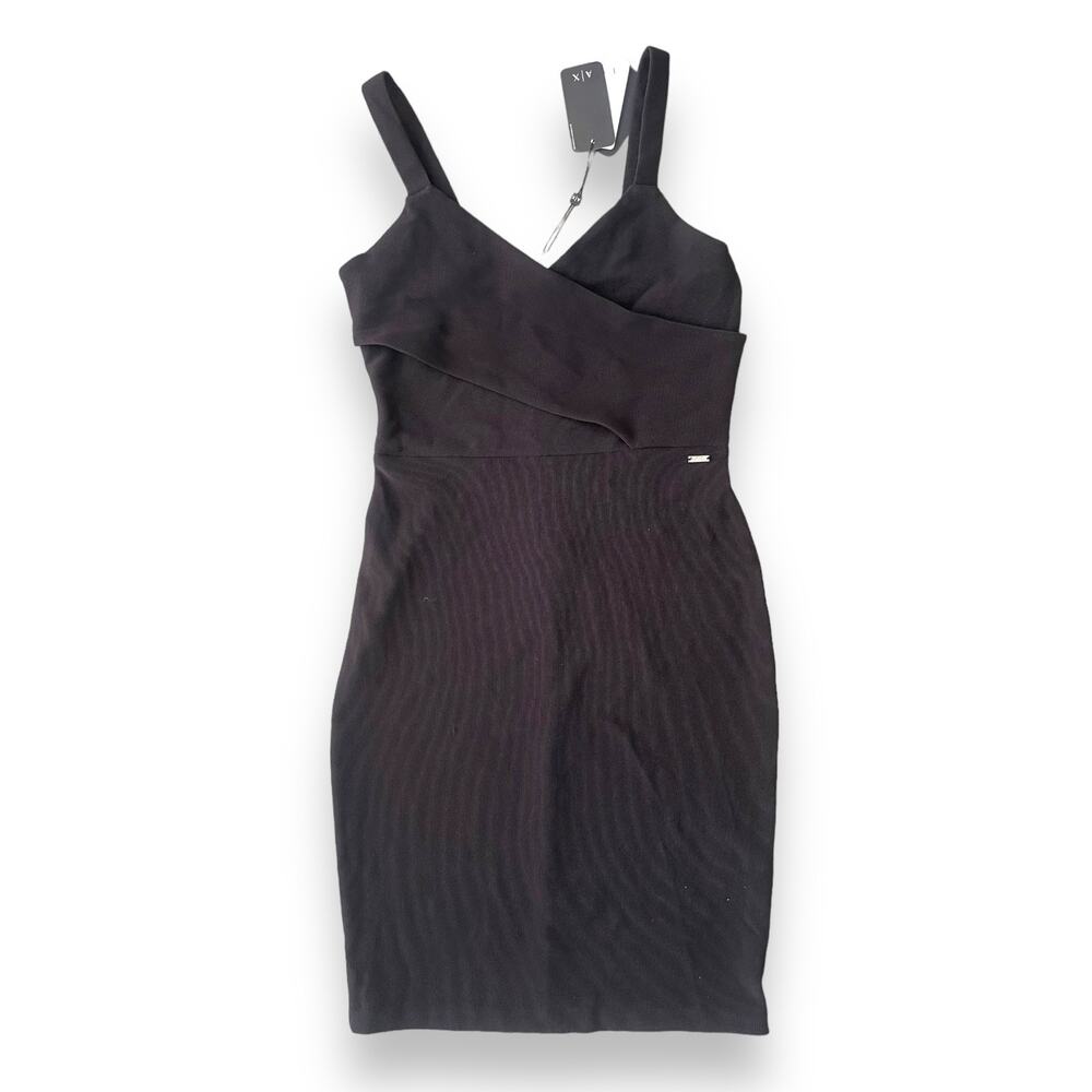 Armani Exchange cross-over detail fitted dress sz M
